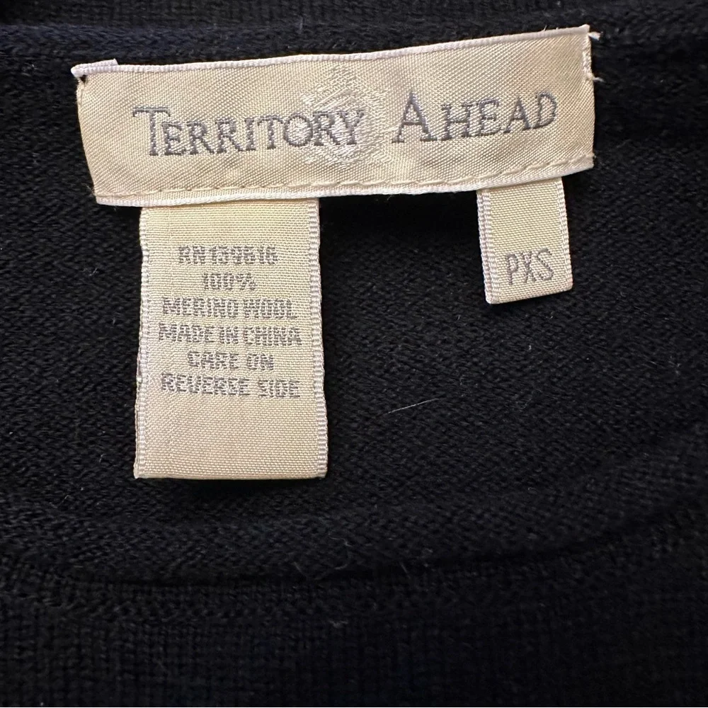 Territory Ahead Merino Wool Wide Sleeve Petite Black Sweater